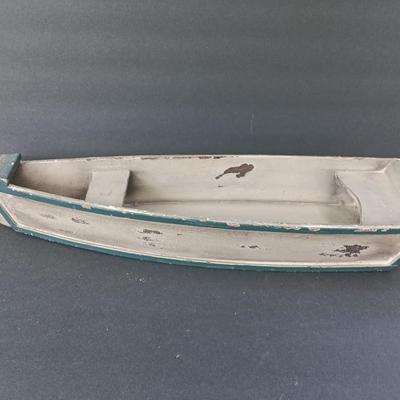 Wooden Boat with signed framed photograph