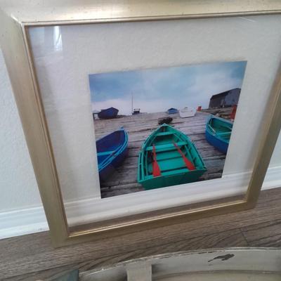 Wooden Boat with signed framed photograph