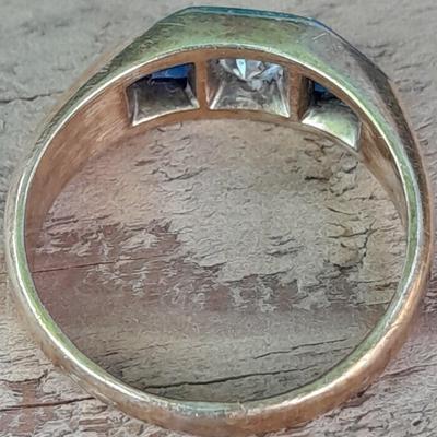 Vintage Antique 18k Solid Rose Gold Diamond & Sapphire