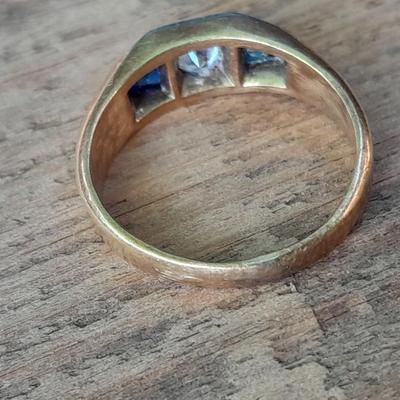 Vintage Antique 18k Solid Rose Gold Diamond & Sapphire