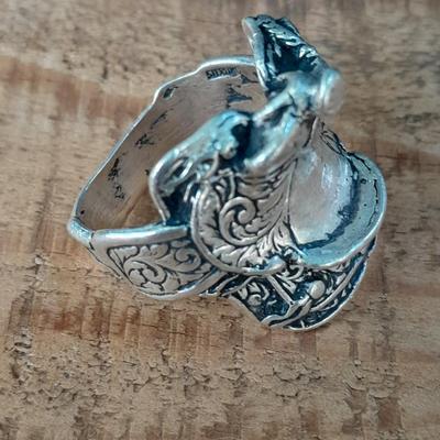 An astonishing Navajo Sterling silver saddle ring.