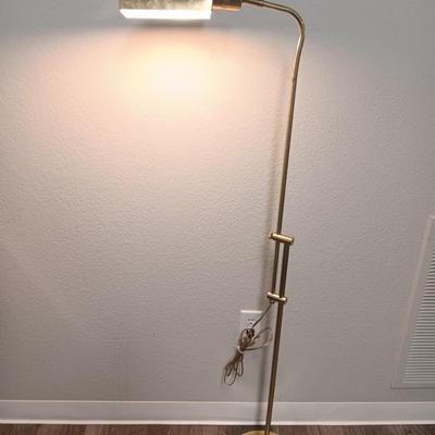 Vintage Apothecary Brass Floor Lamp - Adjustable