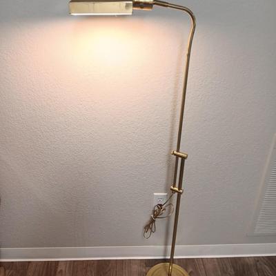 Vintage Apothecary Brass Floor Lamp - Adjustable