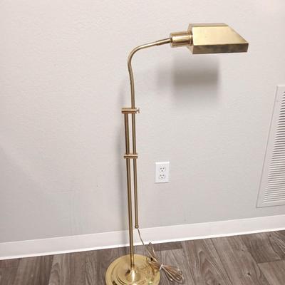 Vintage Apothecary Brass Floor Lamp - Adjustable