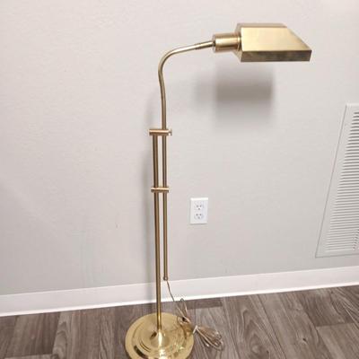 Vintage Apothecary Brass Floor Lamp - Adjustable