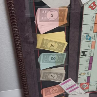 Unique Vintage Framed Monopoly game with pieces - 1935 - 1946 Parker Brothers