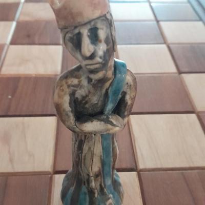 Magnificent Large Craft Art Pottery Piece Chess Game with Plexi-glass cover and storage drawers for pieces