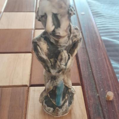 Magnificent Large Craft Art Pottery Piece Chess Game with Plexi-glass cover and storage drawers for pieces