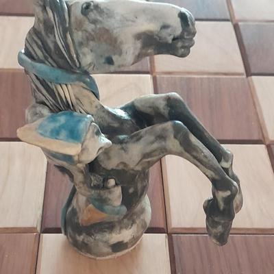 Magnificent Large Craft Art Pottery Piece Chess Game with Plexi-glass cover and storage drawers for pieces