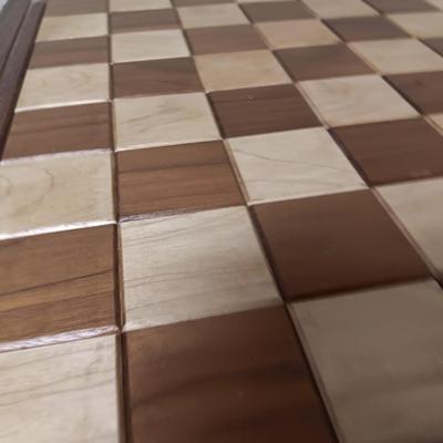 Magnificent Large Craft Art Pottery Piece Chess Game with Plexi-glass cover and storage drawers for pieces