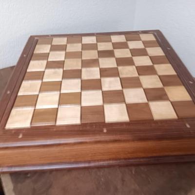 Magnificent Large Craft Art Pottery Piece Chess Game with Plexi-glass cover and storage drawers for pieces