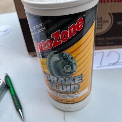 Motor Oil, Brake Fluid, Antifreeze (4 Containers Mostly Full)