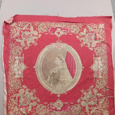 RARE SILK SCARF QUEEN VICTORIA BY COSMANOS