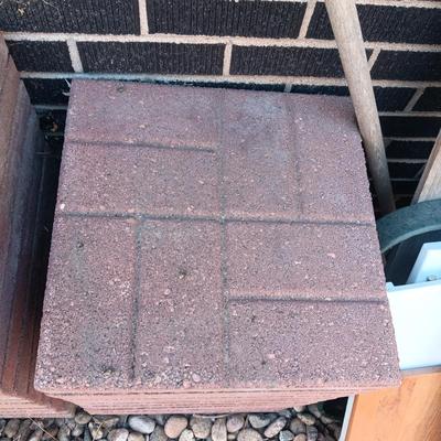 41 RED 16" CONCRETE PAVERS PLUS EXTRA CUT PIECES