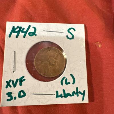 1942 S PENNY CVF 3.0 error L in liberty