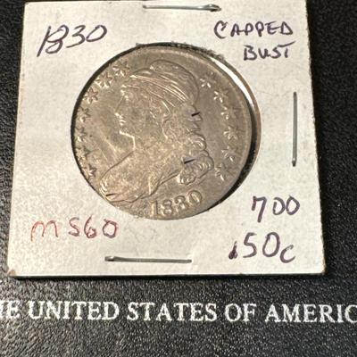 1830 CAPPED BUST MS60