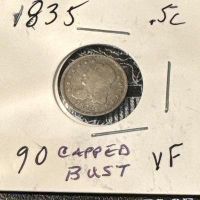1835 CAPPED BUST .5c US COIN RARE