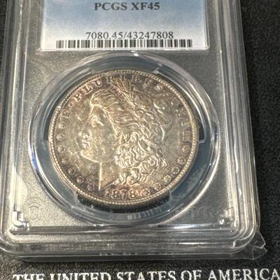 1878 CC MORGAN PCGS XF45 US COIN 1$ VAM-1A