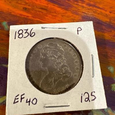 1836 P CAPPED BUST .50c EF40