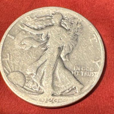 1920 P LIBERTY WALKING C 129 HALF VF US COIN SILVER