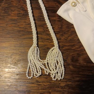 BEADED NECKLACES AND DRESS GLOVES