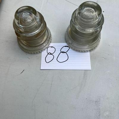 Two Clear Matching Insulators Made In USA