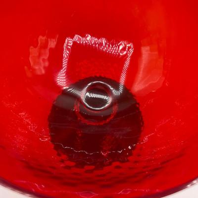 Diamond Glass Pedestal Compote & Three (3) Glass Candies