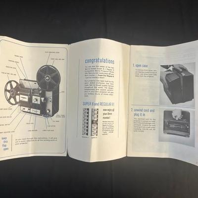 Bell & Howell Autoload Movie Projector and Radiant Colormaster Projector Screen