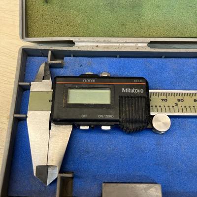 Riefler Compass, Starrett Bevel Protractor & Mitutoyo Digital Caliper (WS-MG)