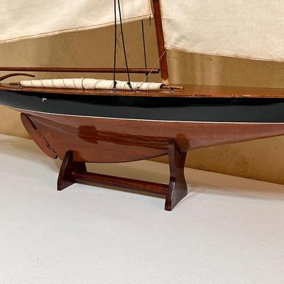 Pair (2) ~ Teak Sailboat Decor