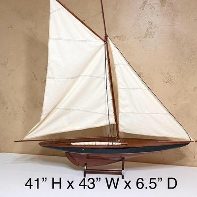 Pair (2) ~ Teak Sailboat Decor