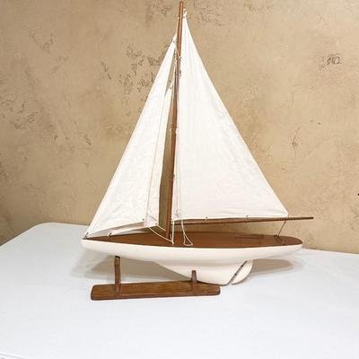 Pair (2) ~ Teak Sailboat Decor