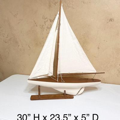 Pair (2) ~ Teak Sailboat Decor