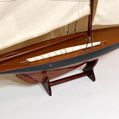 Pair (2) ~ Teak Sailboat Decor