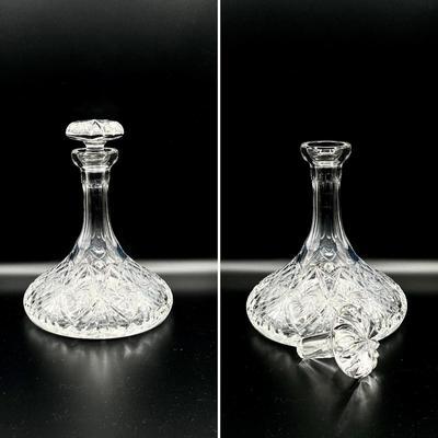 Six (6) Assorted Beautiful Glass & Crystal Decanters With Glass Stoppers