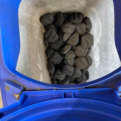 Charcoal briquettes storage-about 1/2 full