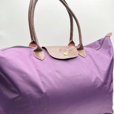 LES PLIAGES ~ Longchamp ~ Purple Nylon Weekender With Leather Strap & Closure