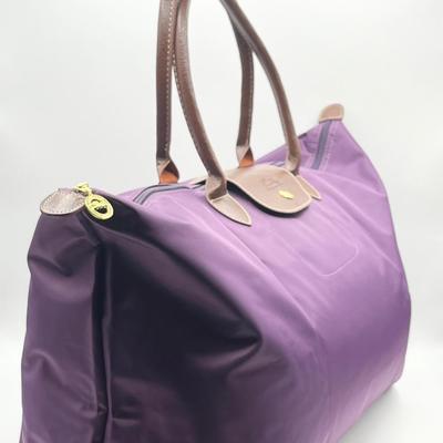 LES PLIAGES ~ Longchamp ~ Purple Nylon Weekender With Leather Strap & Closure