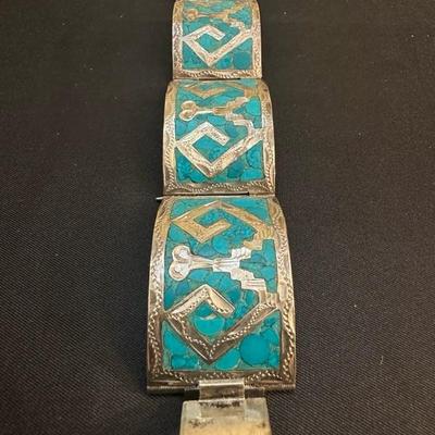 Beautiful Sterling Silver Turquoise Bracelet