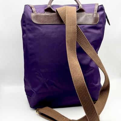 LES PLIUAGES ~ Longchamp ~ Purple Nylon Backpack With Leather Accents