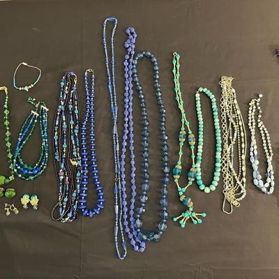Beautiful and Fun Blue & Green Costume Jewelry
