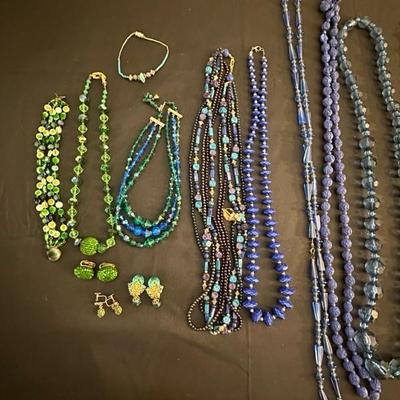 Beautiful and Fun Blue & Green Costume Jewelry