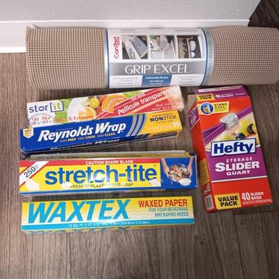 Kitchen needs - New large roll of drawer liner, and an assortment of food protection wraps