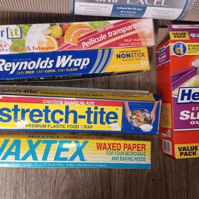Kitchen needs - New large roll of drawer liner, and an assortment of food protection wraps