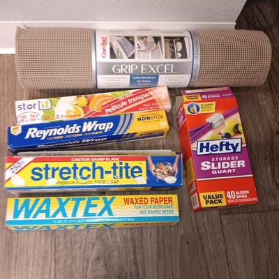 Kitchen needs - New large roll of drawer liner, and an assortment of food protection wraps