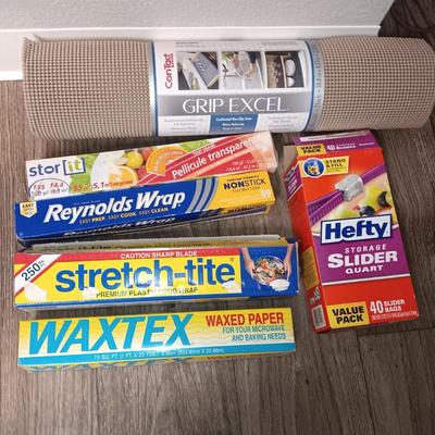 Kitchen needs - New large roll of drawer liner, and an assortment of food protection wraps