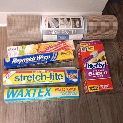 Kitchen needs - New large roll of drawer liner, and an assortment of food protection wraps