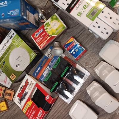 Home needs - fire alarm - light bulbs - power strips - nightlights - and more some brand new!