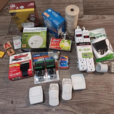 Home needs - fire alarm - light bulbs - power strips - nightlights - and more some brand new!