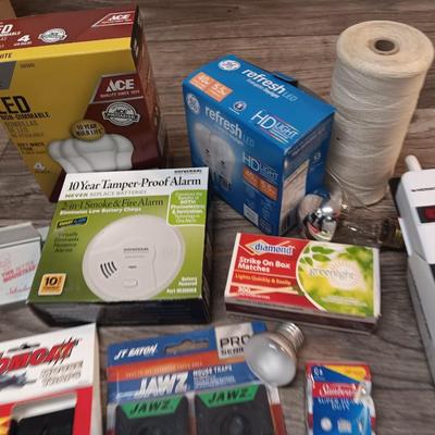 Home needs - fire alarm - light bulbs - power strips - nightlights - and more some brand new!